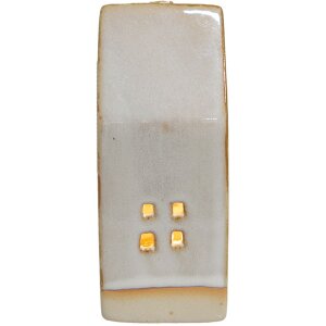 Clayre & Eef 6CE1506 Dekorace domeček s LED 5x5x12 cm béžová
