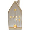 Clayre & Eef 6CE1506 Dekorace domeček s LED 5x5x12 cm béžová