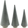 Clayre & Eef 6CE1511 Dekorace vánoční stromek Ø 13x33 cm šedá