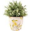 Clayre & Eef 6CE1529S Dekorace Květináč Ø 14x14 cm Žlutý