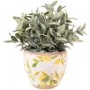 Clayre & Eef 6CE1529XS Dekorace Květináč Ø 12x11 cm Žlutý