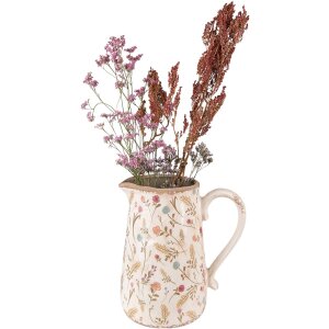 Clayre & Eef 6CE1552L Dekorativní džbán 21x14x23 cm Růžová - béžová Dekorativní džbán