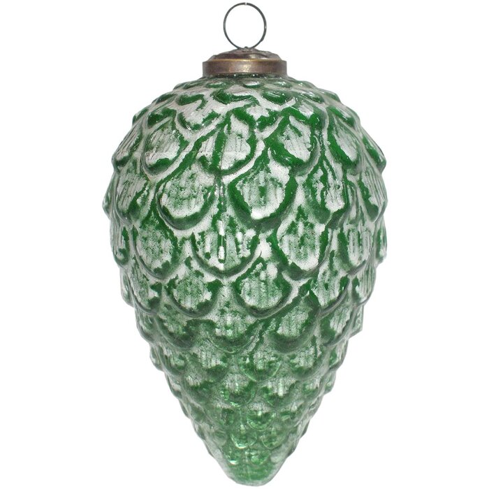 Clayre & Eef 6GL4044 Vánoční ozdoby na stromeček Ø 10x16 cm zelené