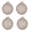 Clayre & Eef 6GL4158 Vánoční ozdoby na stromeček Ø 8x8 cm (sada 4 ks) Hnědá barva