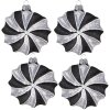 Clayre & Eef 6GL4161 Vánoční ozdoby na stromeček 10x3x10 cm (sada 4 ks) Černá - šedá