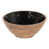 Clayre & Eef 6H2248 Dekorativní mísa Ø 25x10 cm Černá - hnědá dřevěná dekorativní mísa