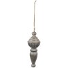 Clayre & Eef 6H2287 Dekorace Ornament Ø 7x19 cm Šedá - Hnědý přívěsek