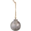 Clayre & Eef 6H2295 Dekorace koule Ø 7x8 cm šedá - hnědý přívěsek