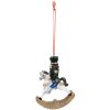 Clayre & Eef 6PR3717 Dekorace Louskáček na houpacím koni 7x2x10 cm zelená