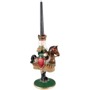 Clayre & Eef 6PR3778 Svícen na ořechy 22x15x33 cm zelený - hnědý