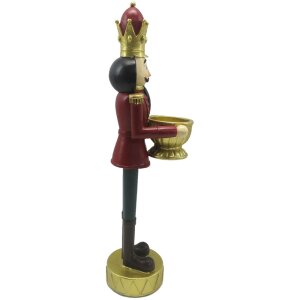 Clayre & Eef 6PR4835 Dekorace Louskáček na ořechy 9x7x30 cm Červená - zlatá barva