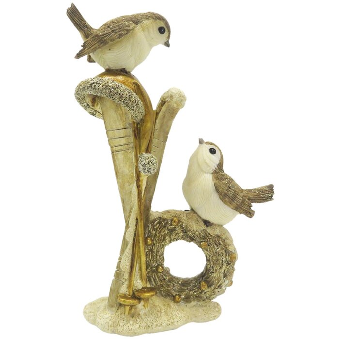 Clayre & Eef 6PR4864 Dekorace Ptáci 11x5x18 cm hnědá