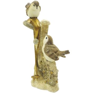 Clayre & Eef 6PR4864 Dekorace Ptáci 11x5x18 cm hnědá