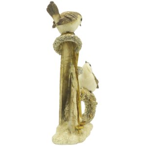 Clayre & Eef 6PR4864 Dekorace Ptáci 11x5x18 cm hnědá