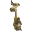 Clayre & Eef 6PR4867 Dekorace Ptáci 10x5x15 cm Zlatá barva - hnědá
