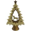 Clayre & Eef 6PR4871 Dekorace vánoční stromeček 13x5x20 cm béžová