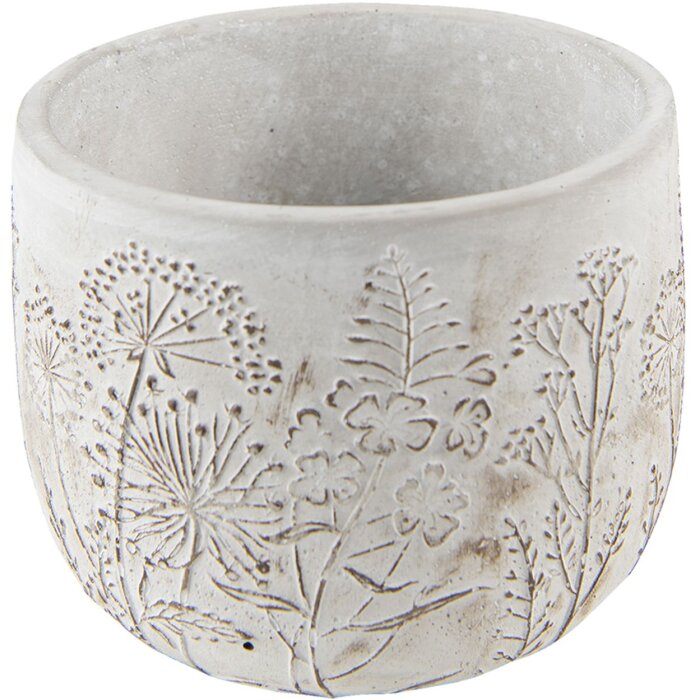 Clayre & Eef 6TE0403S Květináč Ø 14x11 cm šedý - béžový