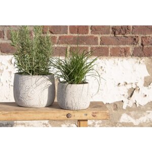 Clayre & Eef 6TE0403S Květináč Ø 14x11 cm šedý - béžový