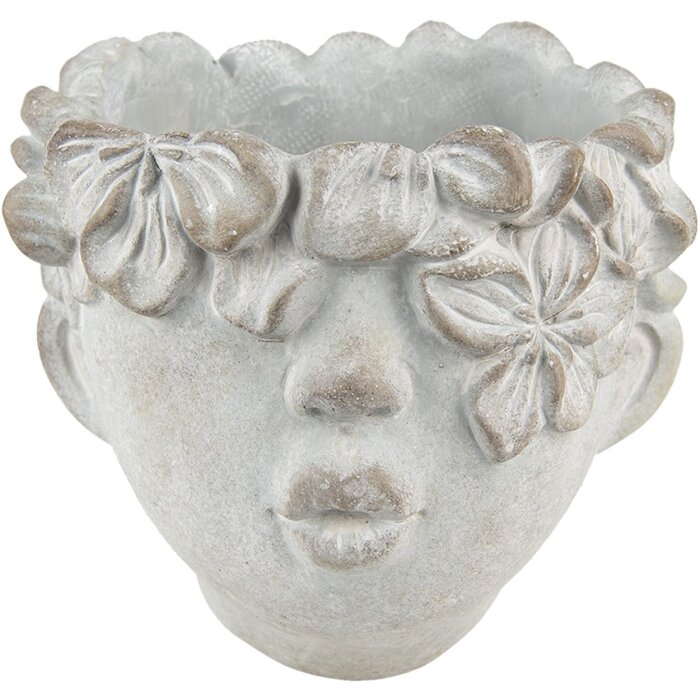 Clayre & Eef 6TE0418L Květináč 20x18x18 cm šedý - béžový