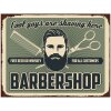 Clayre & Eef 6Y5049 Textová cedule 33x1x25 cm Zelená Barbershop