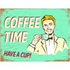 Clayre & Eef 6Y5051 Textová cedule 33x1x25 cm Green Coffee Time