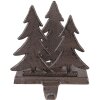 Clayre & Eef 6Y5297 Věšák na punčochy Vánoční stromečky 13x12x16 cm Hnědý