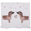 Clayre & Eef CTDHL2 Ručník pro hosty Dog 40x66 cm bílý - hnědý