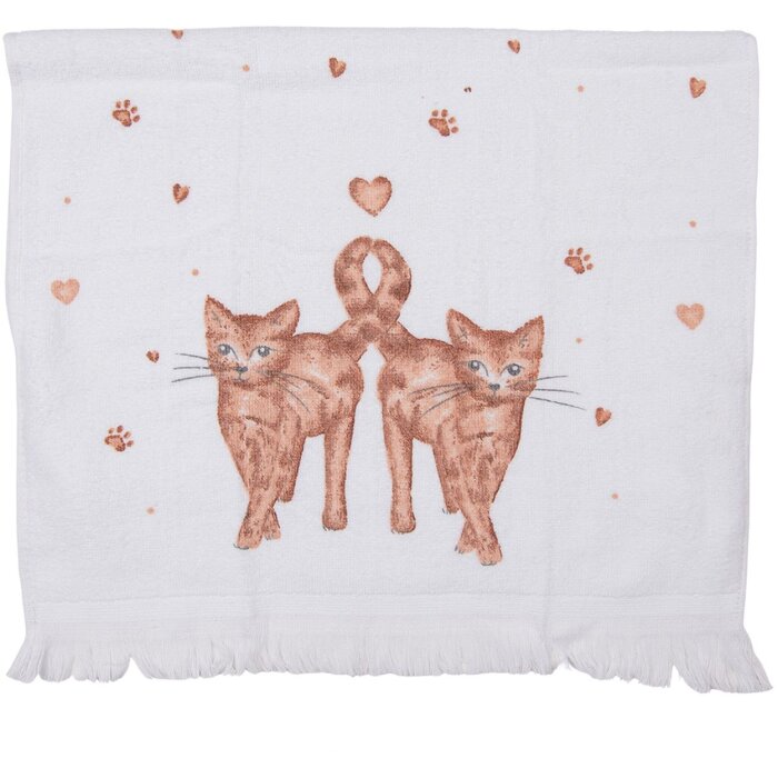 Ručník pro hosty Clayre & Eef CTKCS 40x66 cm bílý - hnědý