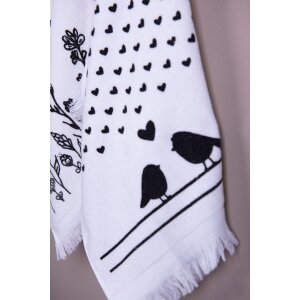 Ručník pro hosty Clayre & Eef CTLBS 40x66 cm černý - bílý