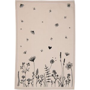 Clayre & Eef FAF42-1 Kuchyňská utěrka 50x70 cm béžová - černá