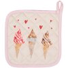 Clayre & Eef FAS45K Chňapka dětská 16x16 cm béžová - růžová