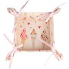 Clayre & Eef FAS47 Koš na chléb 35x35x8 cm béžový - růžový