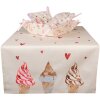 Clayre & Eef FAS47 Koš na chléb 35x35x8 cm béžový - růžový