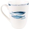 Clayre & Eef FIBMU Hrnek 12x9x11 cm - 330 ml Bílá - Modrá
