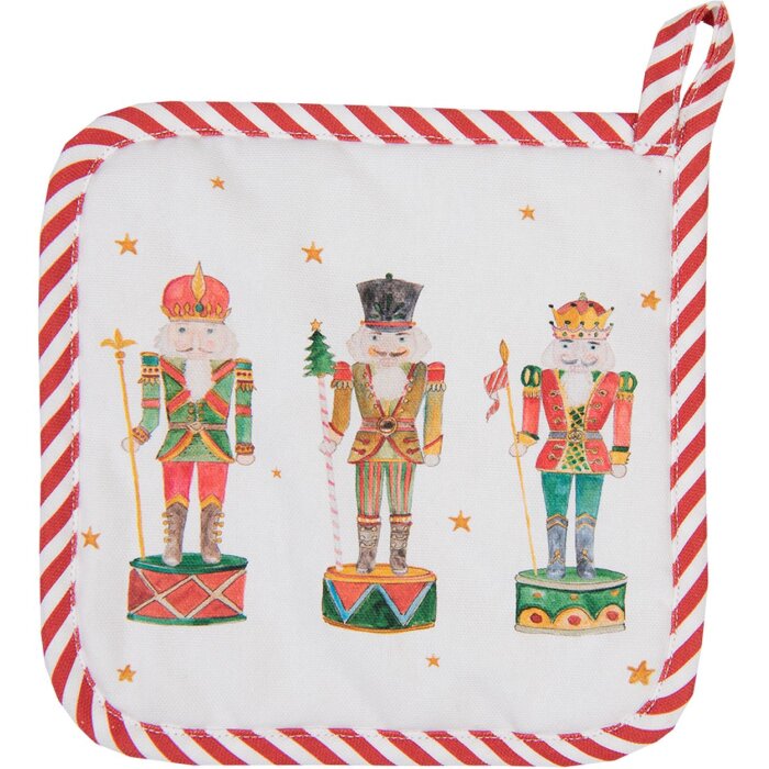 Clayre & Eef HLC45 Chňapka 20x20 cm béžová - zelená