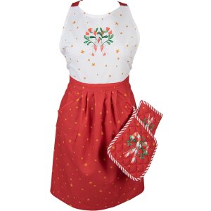 Clayre & Eef HLC45 Chňapka 20x20 cm béžová - zelená