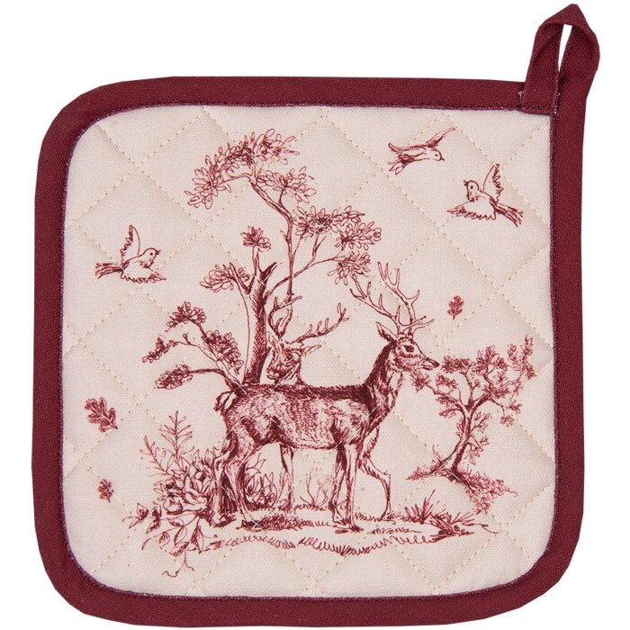 Clayre & Eef PFT45 Chňapka 20x20 cm bílá - růžová