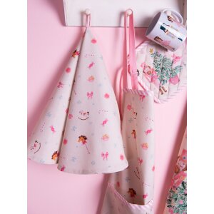 Clayre & Eef PNC48 Kuchyňská utěrka Ø 80 cm béžová - růžová