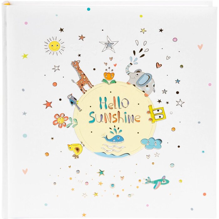 Goldbuch baby album Hello Sunshine 30x31 cm 60 bílých stran stříbrná ražba