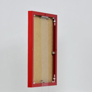 Hliníkový obrazový rám s efektem Quadro 20x20 cm zadní panel z MDF červené čiré sklo