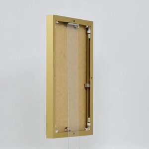 Hliníkový obrazový rám Quadro 20x20 cm zlatý zadní panel z čirého skla MDF