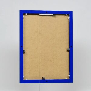 Efektní hliníkový obrazový rám Quadro 25x60 cm modré čiré sklo zadní panel MDF