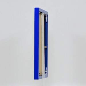 Efektní hliníkový obrazový rám Quadro 25x60 cm modré čiré sklo zadní panel MDF