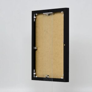 Hliníkový obrazový rám Quadro 27x48 cm Black Clear Glass High Landscape s efektem