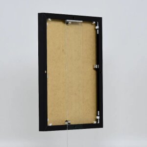 Hliníkový obrazový rám Quadro 27x48 cm Black Clear Glass High Landscape s efektem