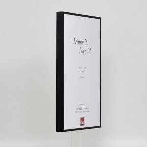 Hliníkový obrazový rám Quadro 27x48 cm Black Clear Glass High Landscape s efektem