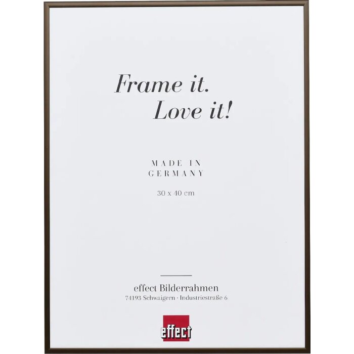 Hliníkový obrazový rám Quadro 29,7x42 cm bronz čiré sklo MDF s efektem