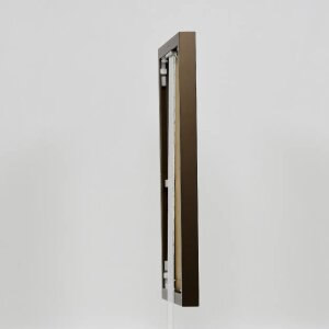 Hliníkový obrazový rám Quadro 29,7x42 cm bronz čiré sklo MDF s efektem