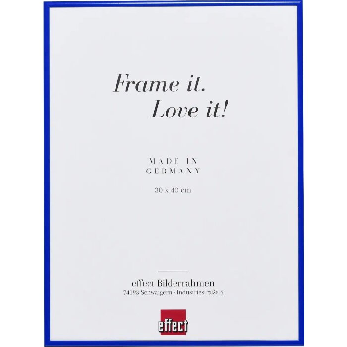 Hliníkový obrazový rám Quadro 30x45 cm modrý čiré sklo MDF s efektem
