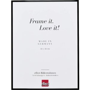 Hliníkový obrazový rám Quadro 50x50 cm černý s vysokým leskem a čirým sklem